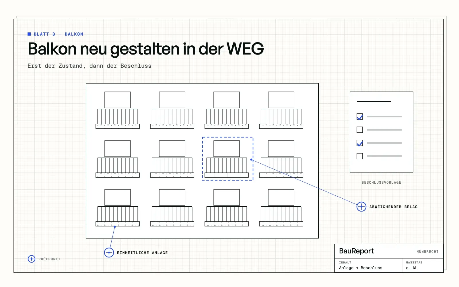 Befundskizze: Balkon neu gestalten in der WEG: Wer entscheidet über Belag und Farbe?