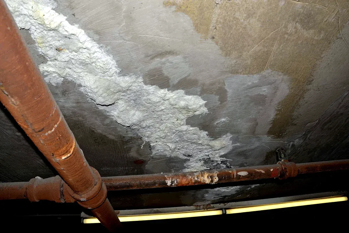 Typisches Schadensbild: Aussinterung entlang eines wasserführenden Risses